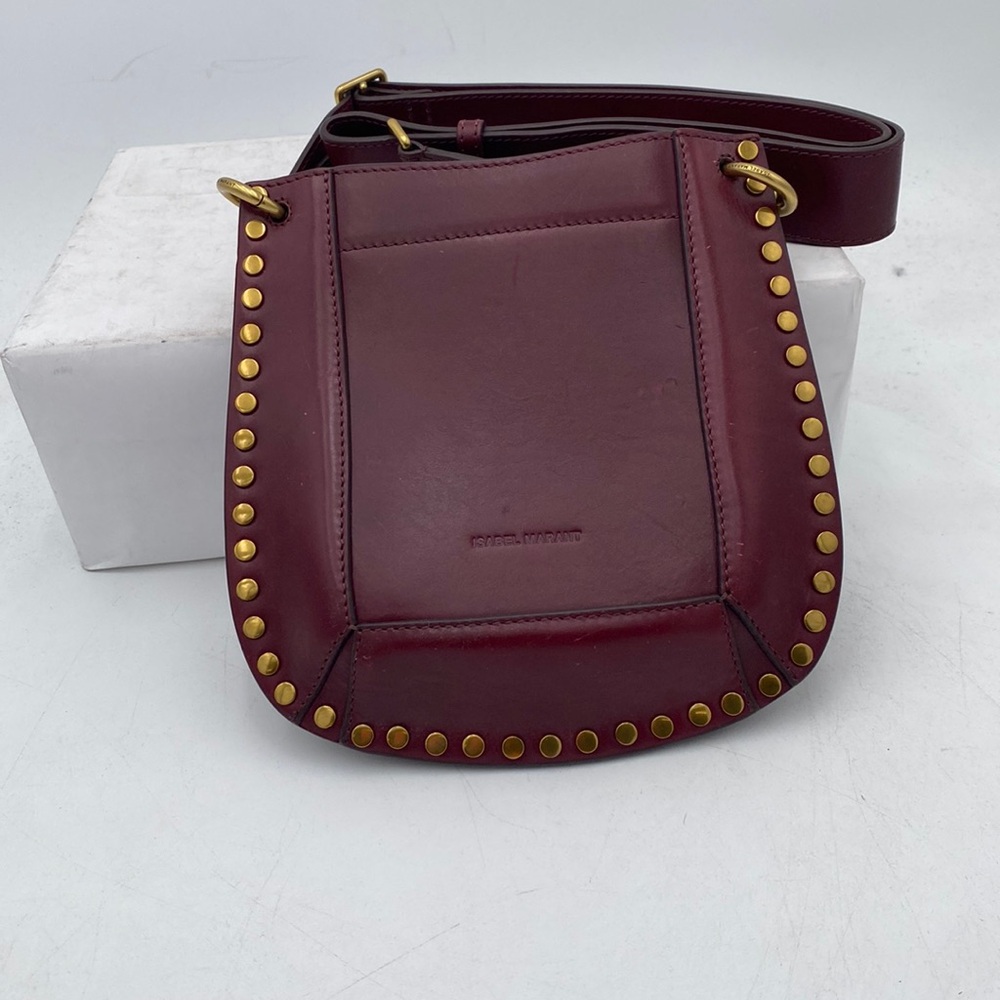 Isabel Marant Burgundy Shoulder Bag with Gold Accents